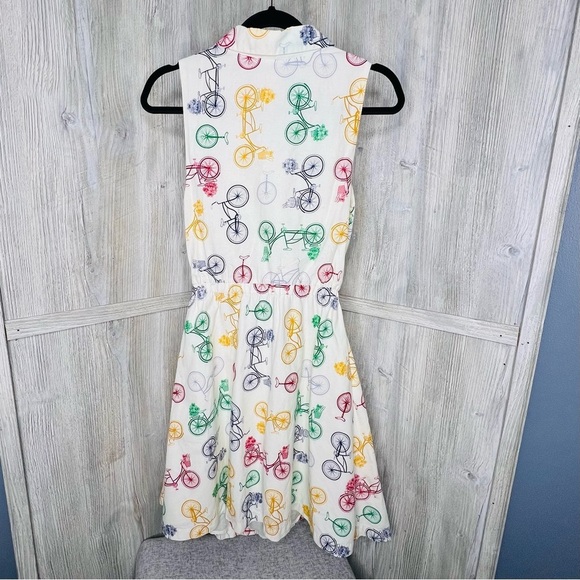 ModCloth Rainbow Bicycle Print Midriff Dress - Picture 6 of 8